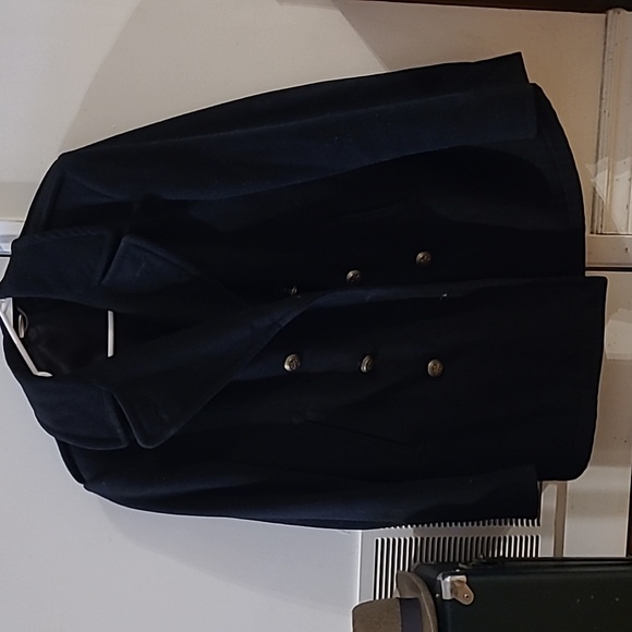 Vintage Black Peacoat with custom buttons - Picture 2 of 6